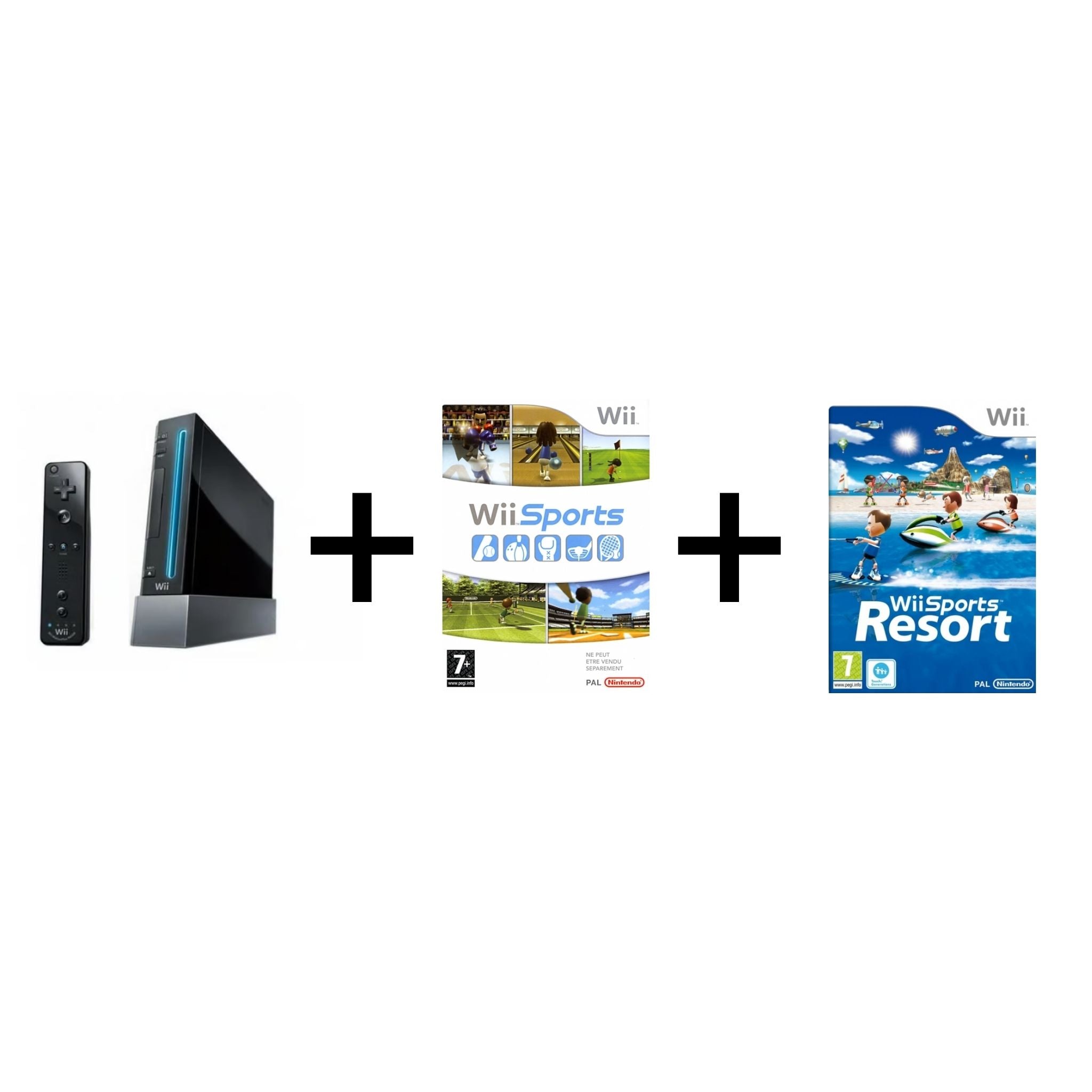 Console Nintendo Wii noir + Wii Sports + Wii Sports Resort
