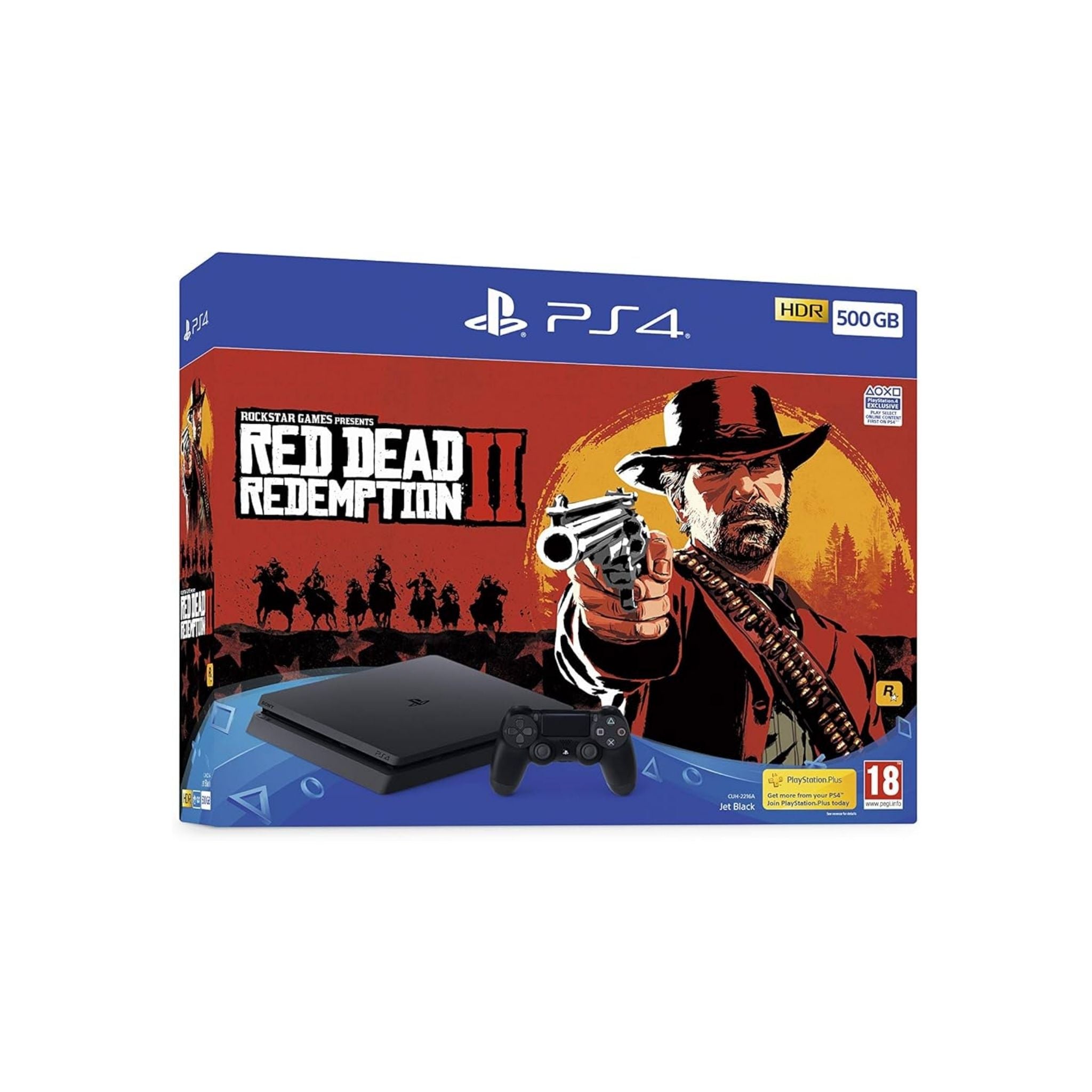Packaging de la console Sony PS4 Slim Red Death Redemption II